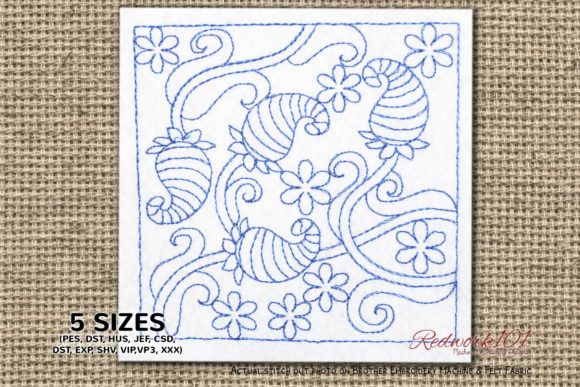 Abstract Floral Pattern Redwork Review