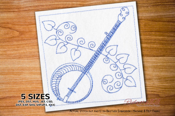 Banjo String Instrument Embroidery Review