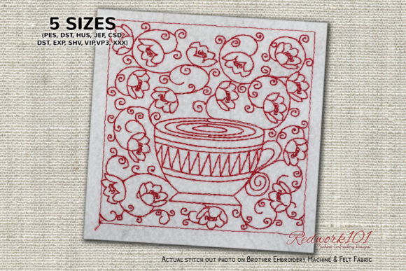 Floral Seamless Pattern with Coffee Cup