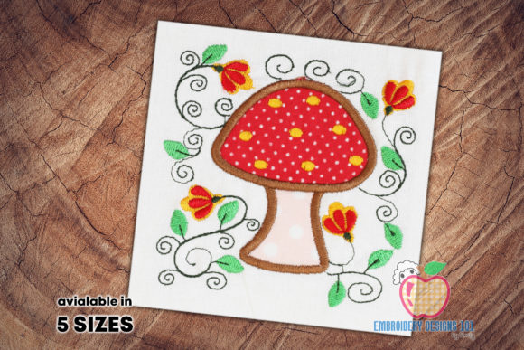 Mushroom with Floral Design Applique Review
