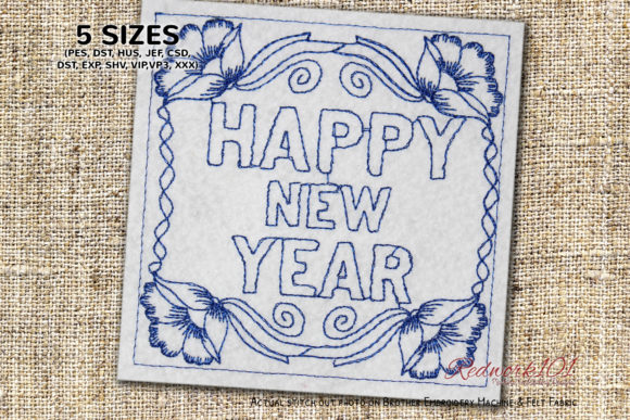 New Year Floral Frame Lineart Design Review