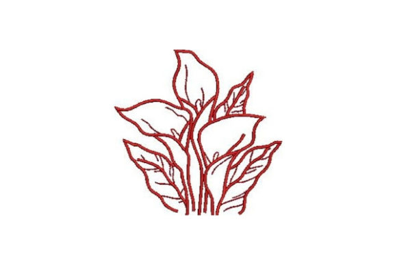 Redwork Flowers Lilies